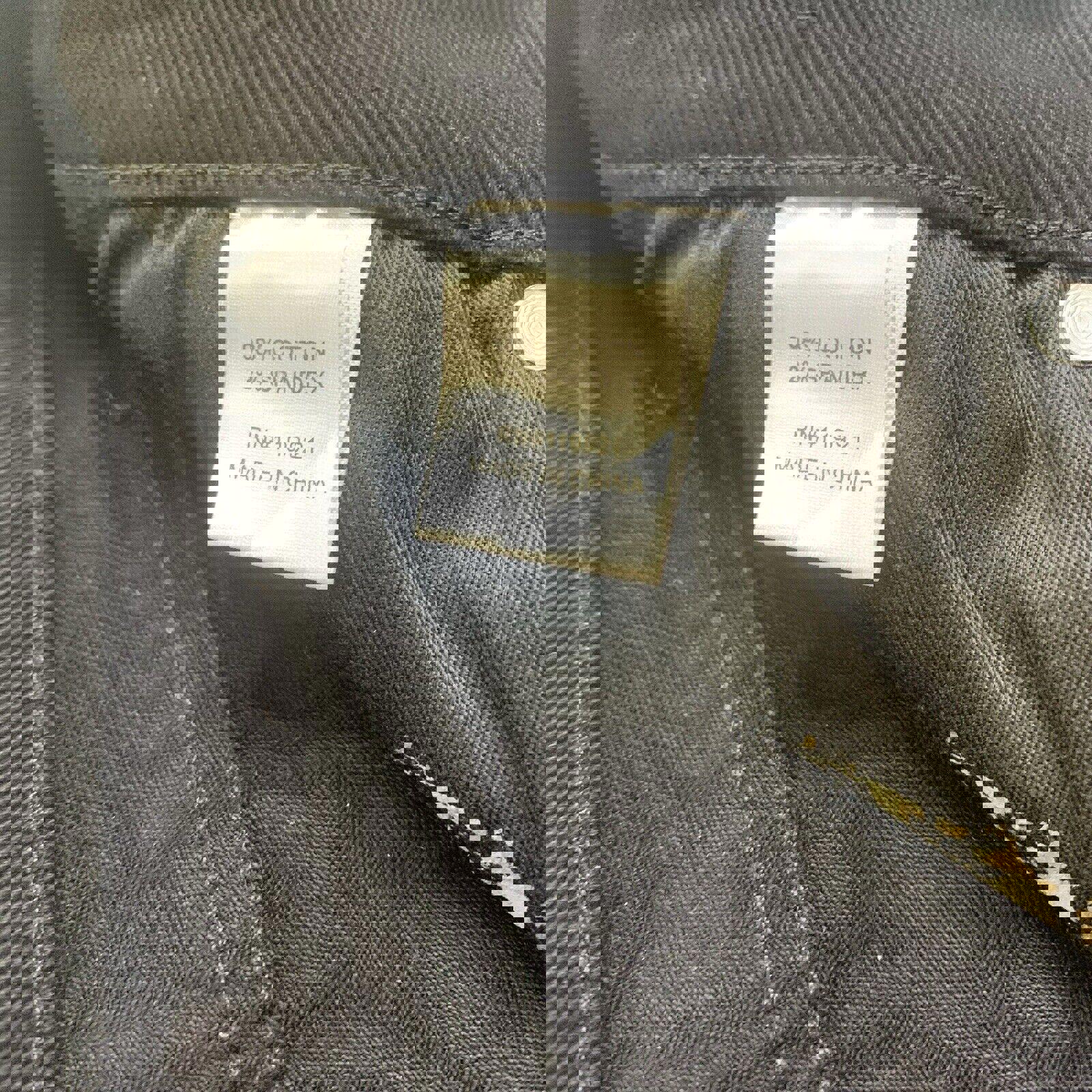 Vaqueros negros Decibel para hombre, 40 x 34, bordados al frente y deshilachados