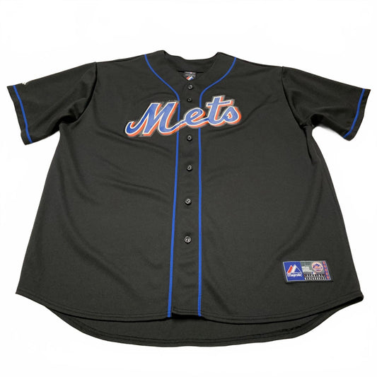 New York Mets Majestic Jersey Sz XL Blk Blu Baseball 2012
