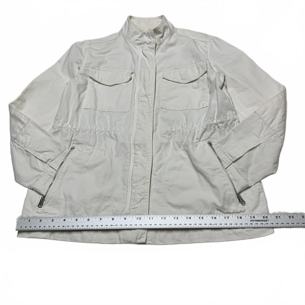 Chaqueta utilitaria ligera de algodón color blanco roto para mujer de GAP, talla mediana