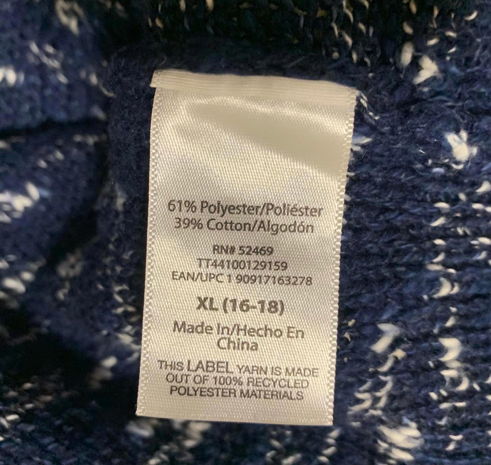 Suéter tipo cárdigan con botones azul marino Time and True para mujer, talla extra grande 16-18