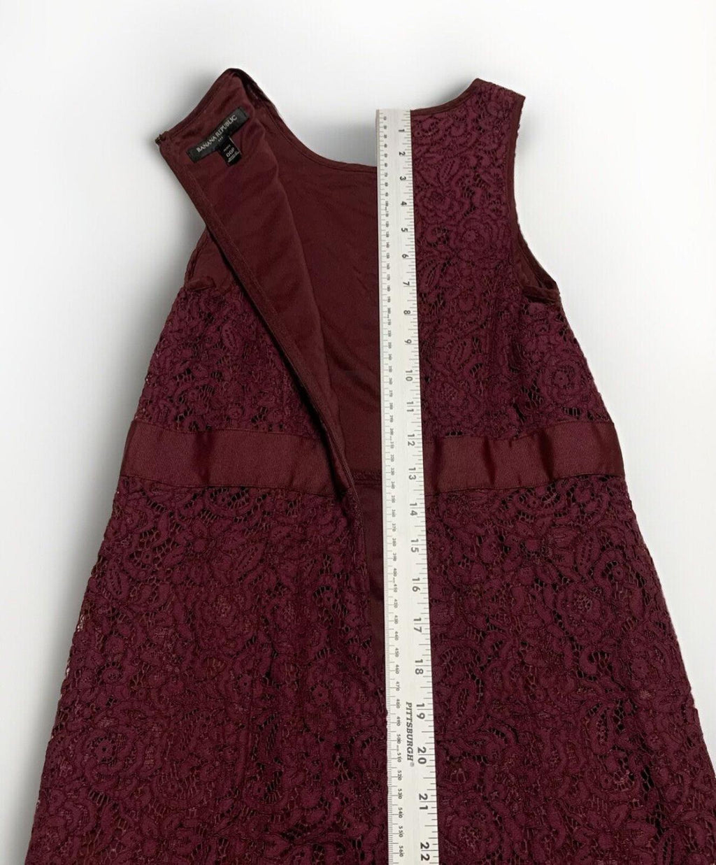 Vestido estilo imperio con encaje burdeos, talla 00P de Banana Republic Juniors