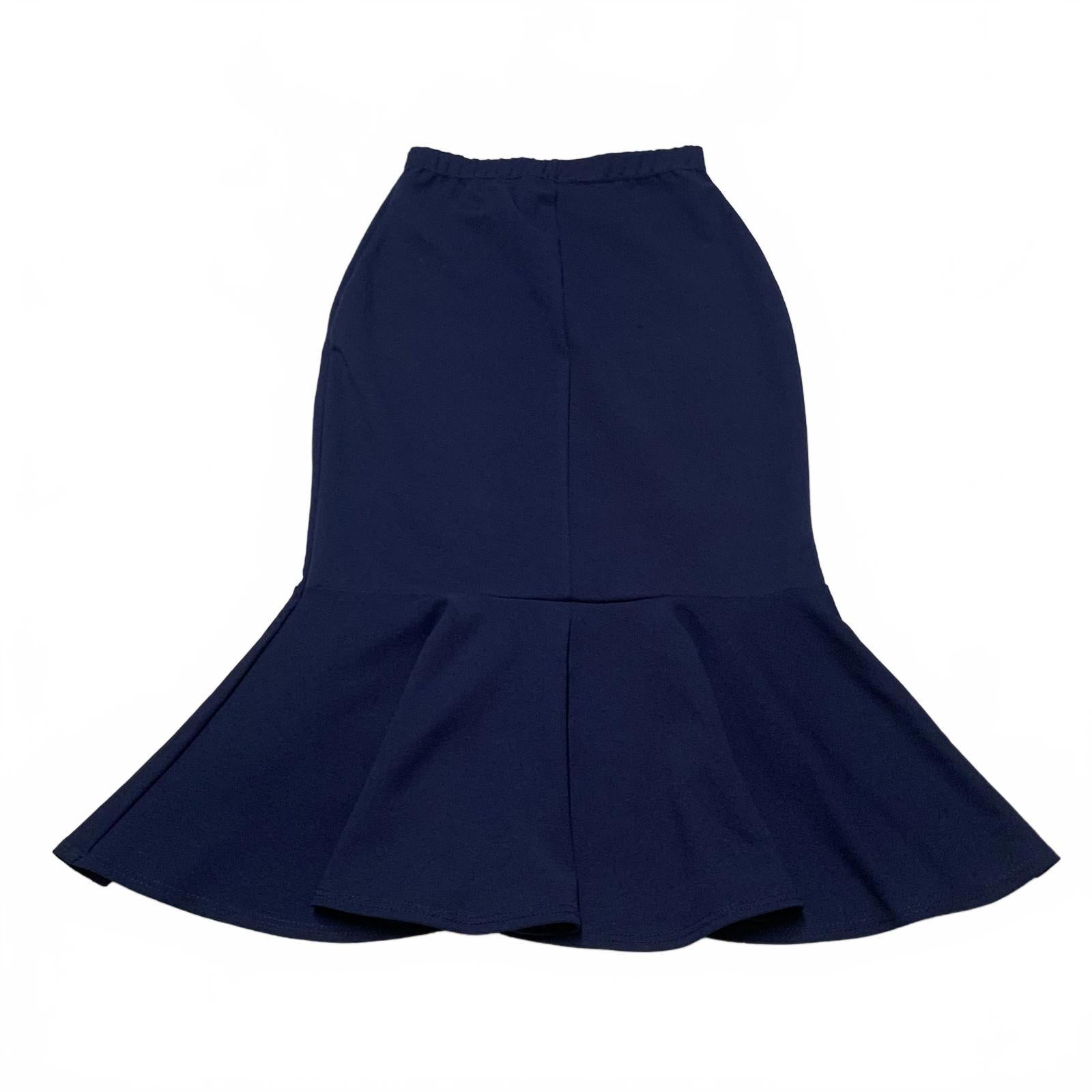 Vestido vintage de mujer de abril, talla S, falda azul marino con corte sirena y trompeta, EE. UU.