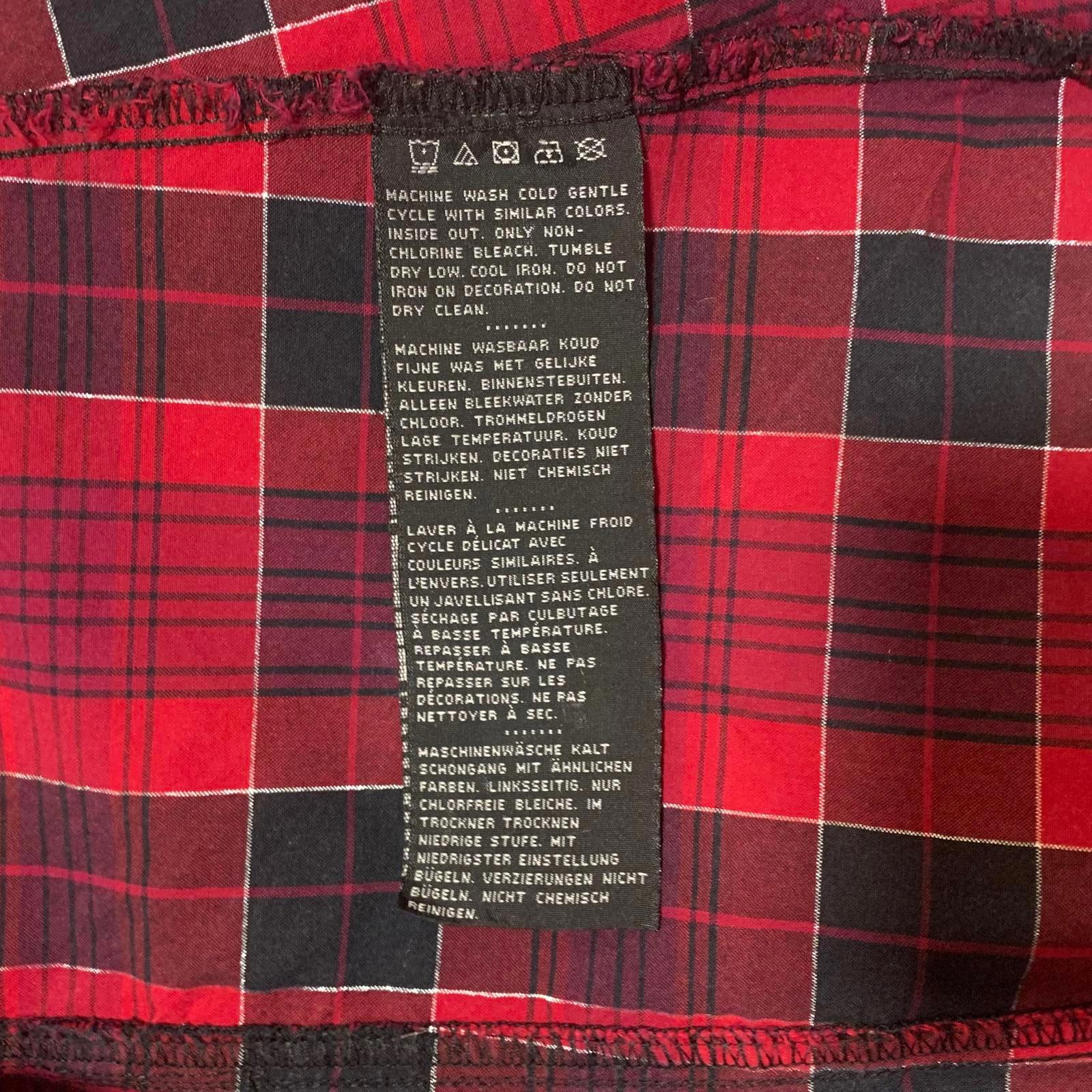 Harley Davidson Red Plaid Flannel Shirt Corset Back L