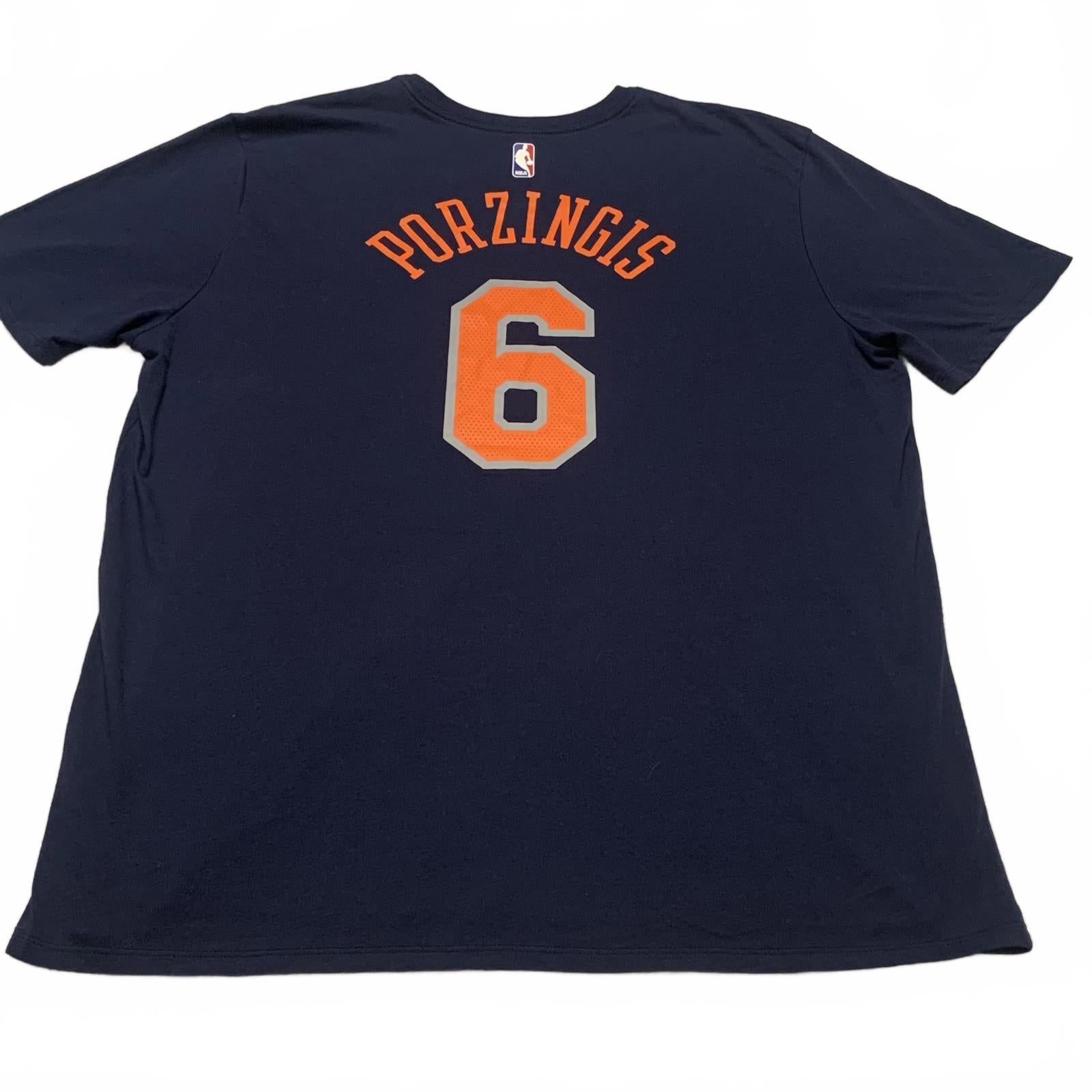 Camiseta Nike Dri-FIT azul marino de los New York Knicks, talla XXL, para hombre, Porzingis #6