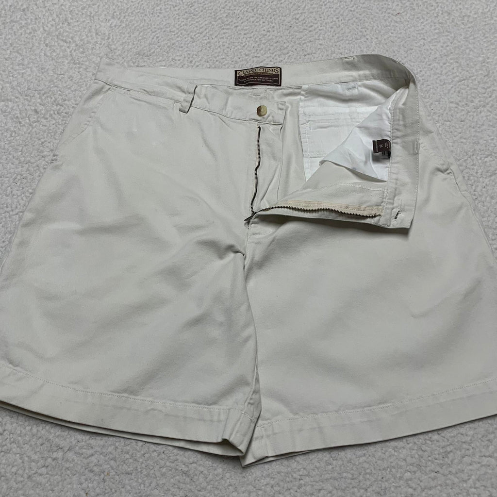 Pantalones cortos clásicos chinos para hombre, beige, talla 38, con parte delantera plana, informales, 100 % algodón, talla 37, India