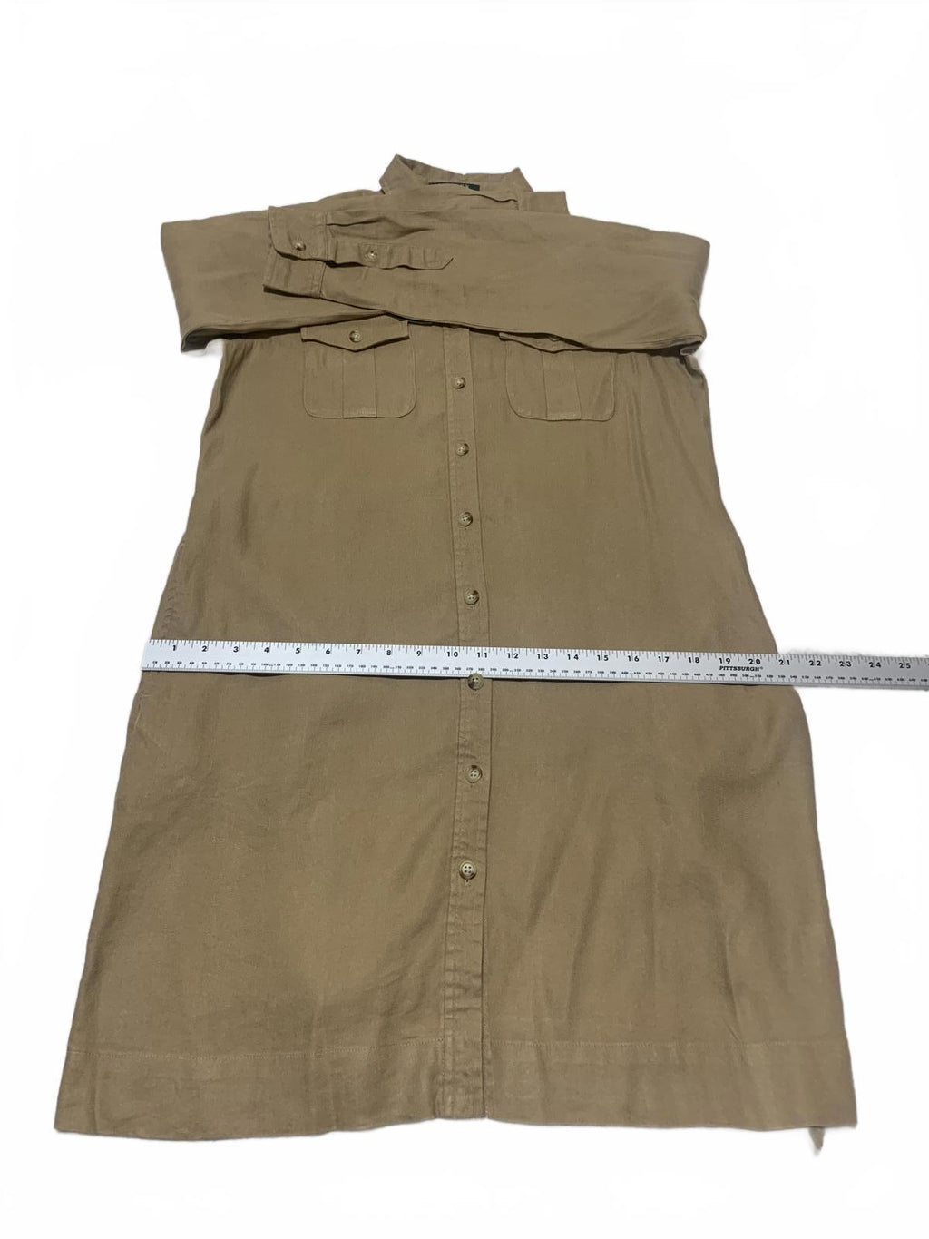 Vestido camisero con cinturón en color tostado medio de Lauren Ralph Lauren Petite para mujer