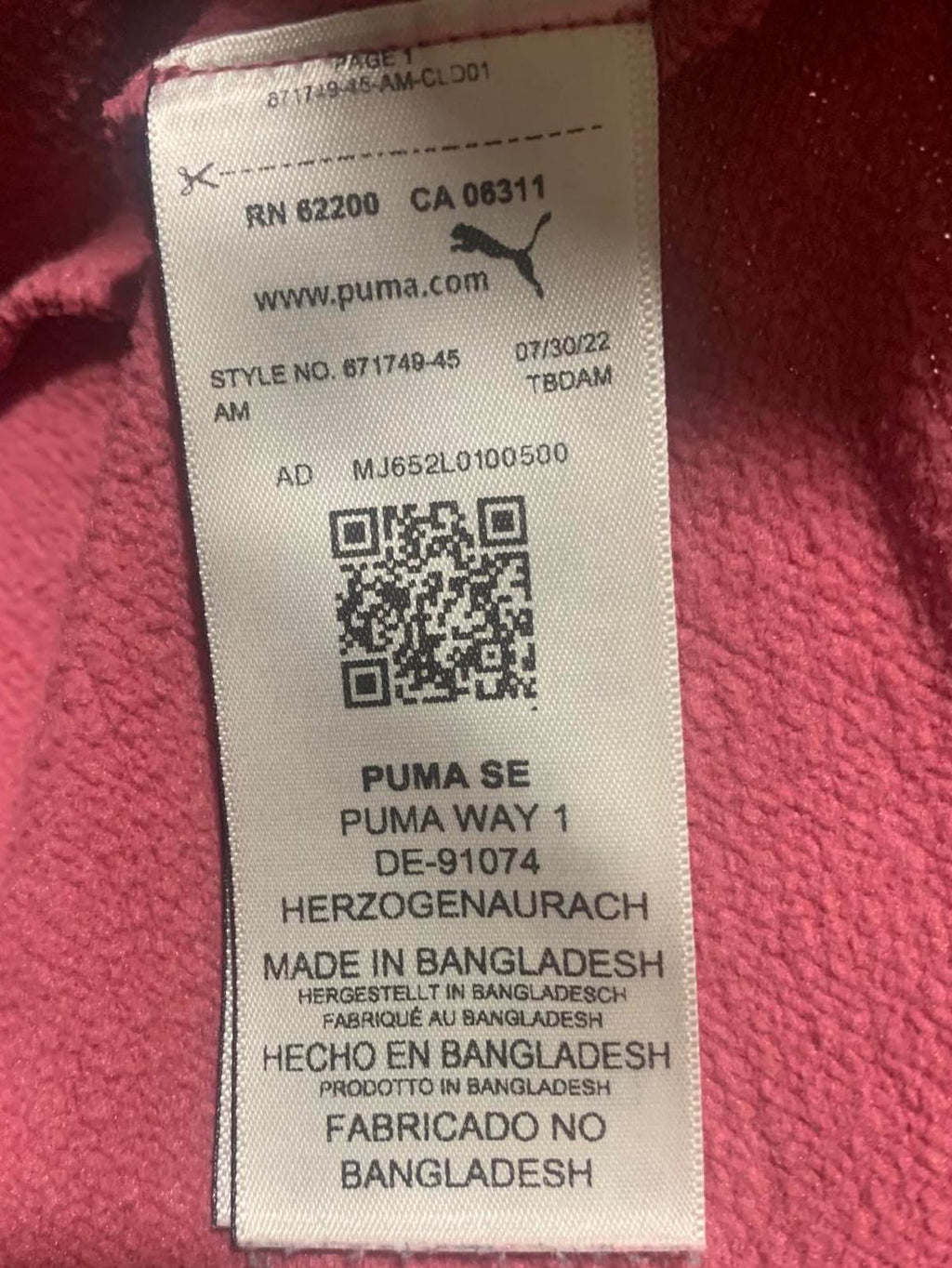 Sudadera con capucha extragrande Puma para mujer, talla mediana, color rosa polvoriento