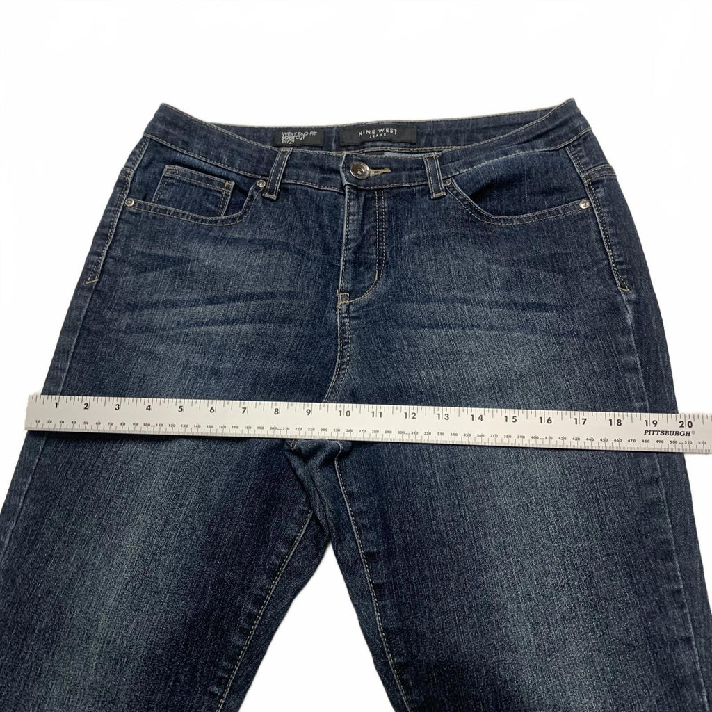 Vaqueros Nine West para mujer, talla 8R, lavado azul oscuro, corte de bota, 32 x 29