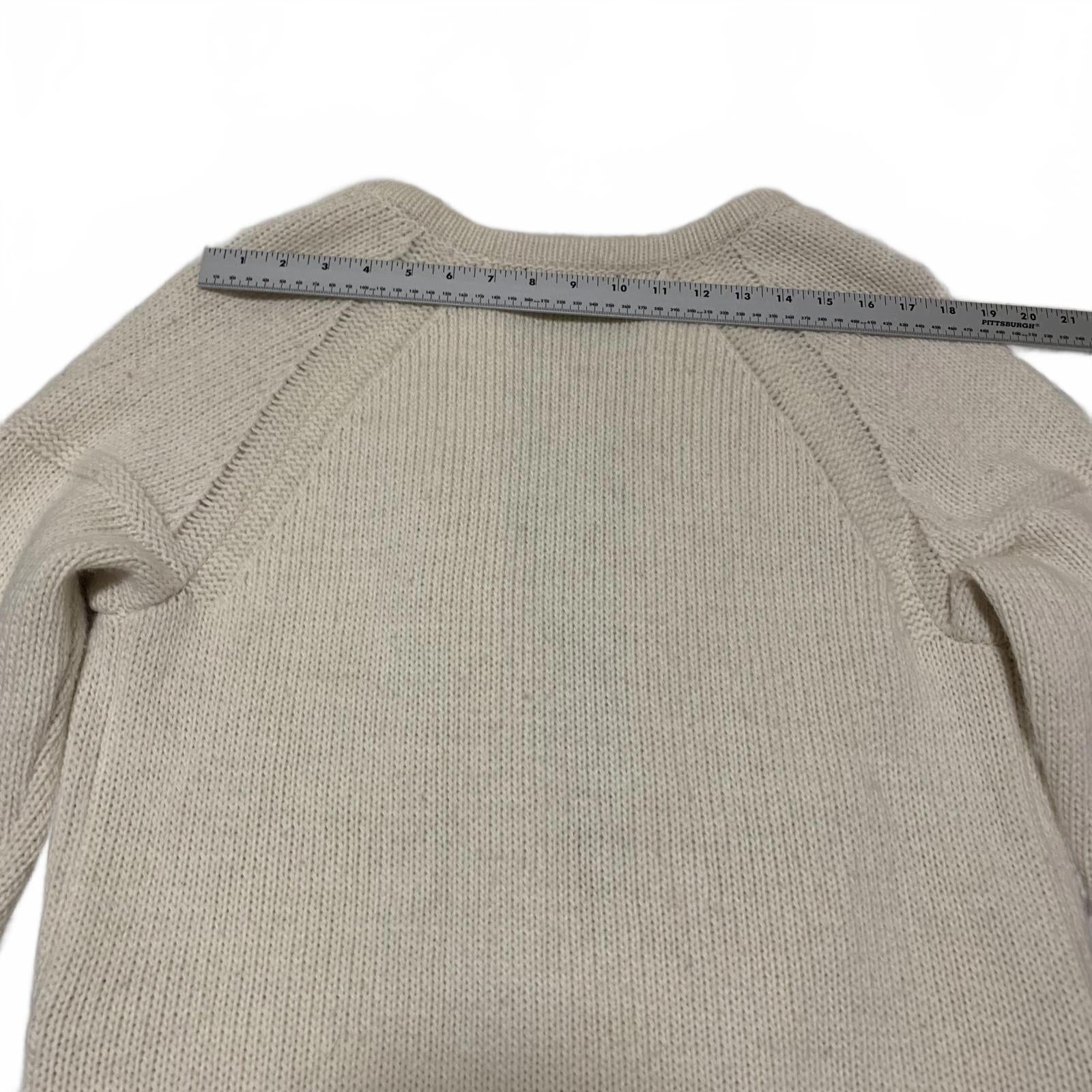 Cárdigan largo de punto de hilo italiano color crema para mujer de Banana Republic, talla L