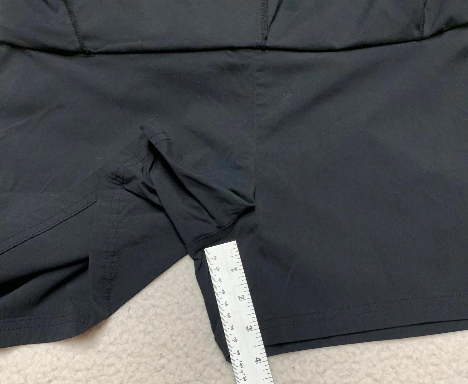 Falda pantalón negra con pantalones cortos Royal Robbin's para mujer, talla 10, nailon, ancho 33,5"