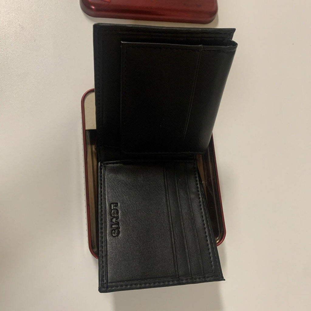 Levi's Men's Black Wallet RFID Identity Theft Protection Stitched