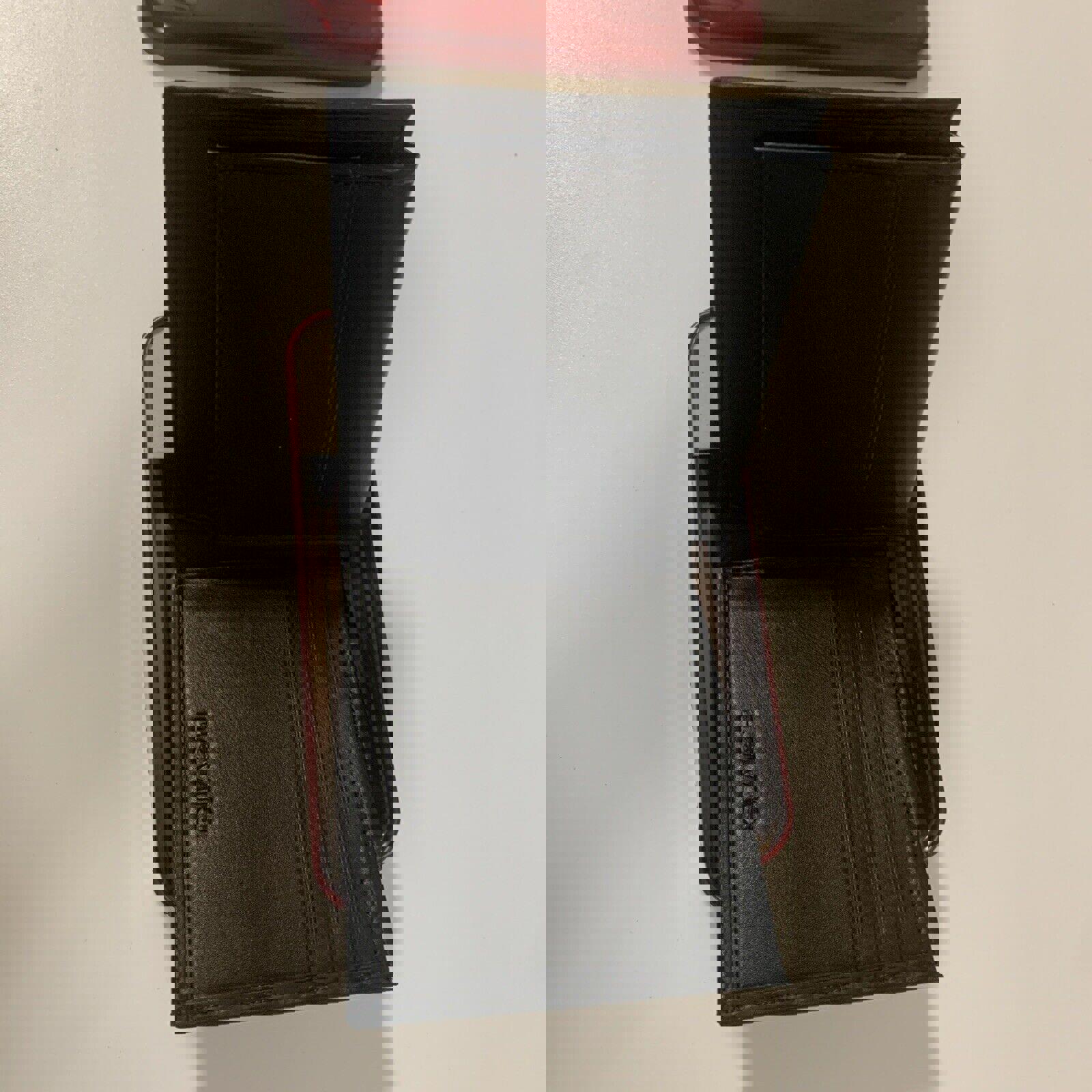 Cartera negra Levi's para hombre con protección RFID y costuras antirrobo de identidad