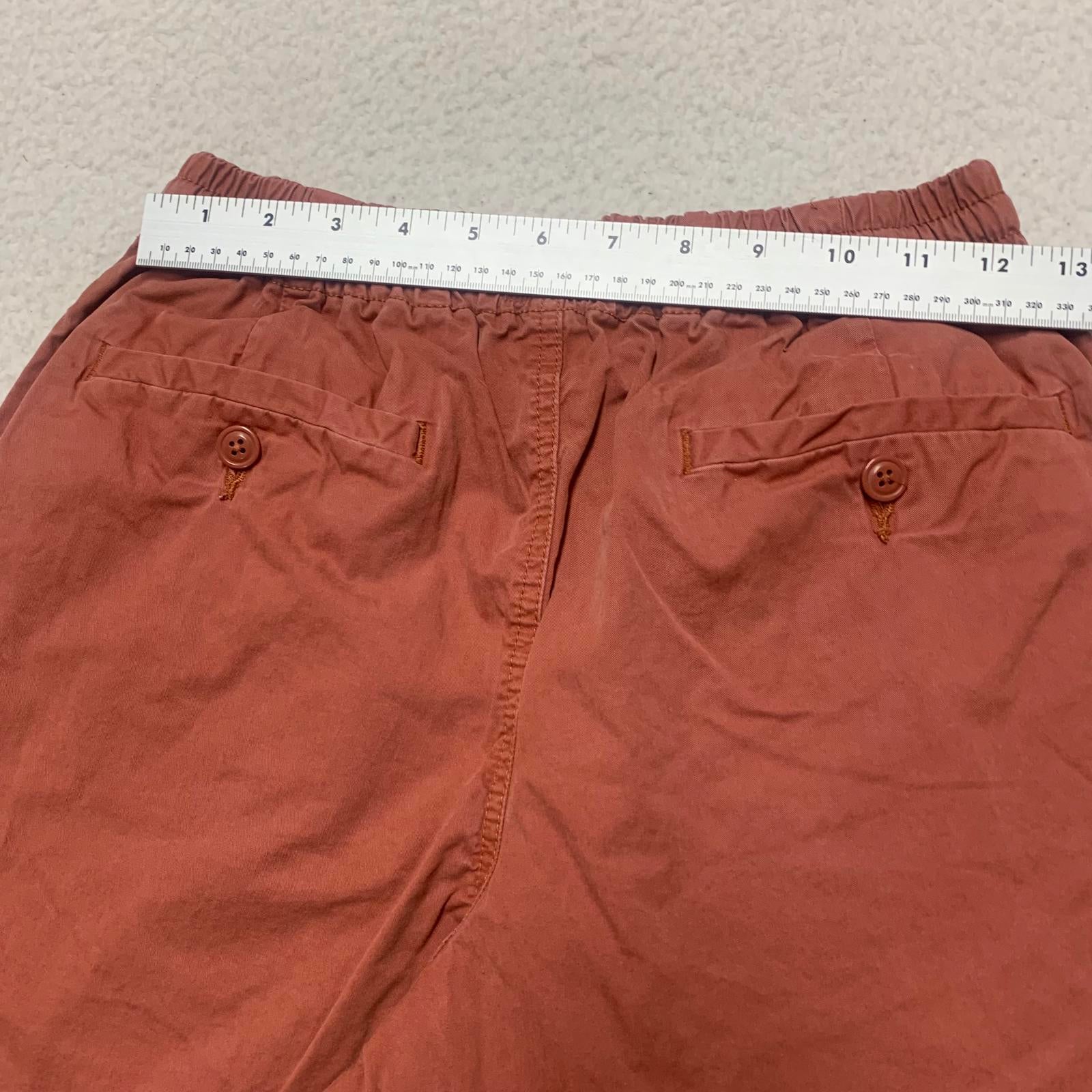Pantalones cortos casuales J. Crew para hombre, talla extragrande, color rojo ladrillo, de algodón, con bolsillos, talla 25