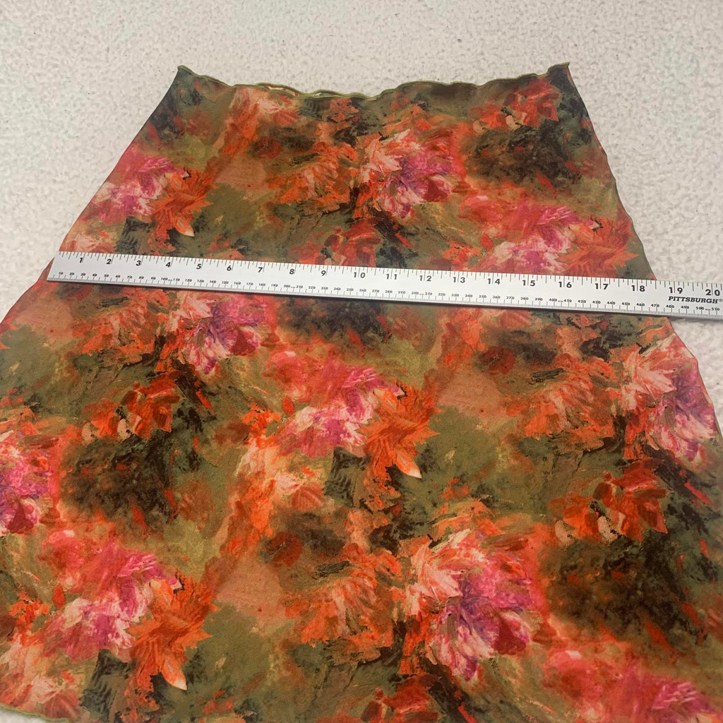 Haystacks Sz M Colorful Chic Floral Boho Artwear Reversible A- Line Skirt USA