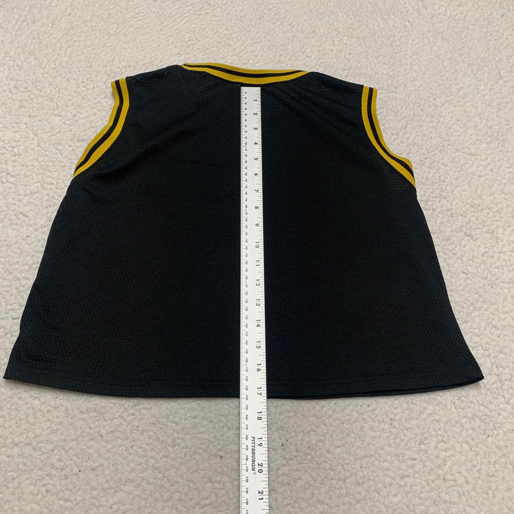 Top corto de malla con el escudo de Hogwarts, unisex, talla L, negro y amarillo, de Harry Potter para niños