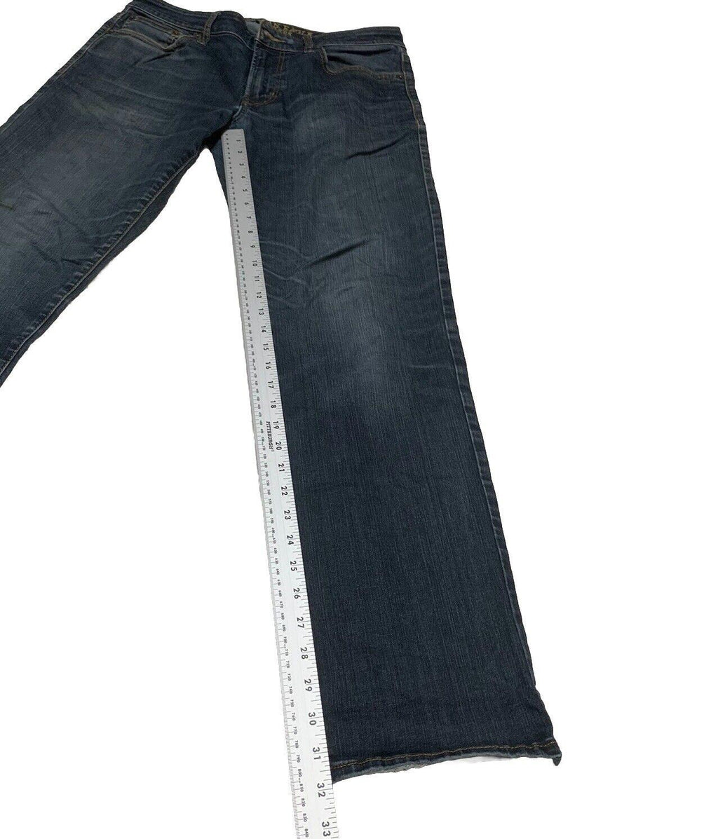 Vaqueros rectos American Eagle Outfitters para hombre, denim flexible con lavado azul oscuro, talla 32/34