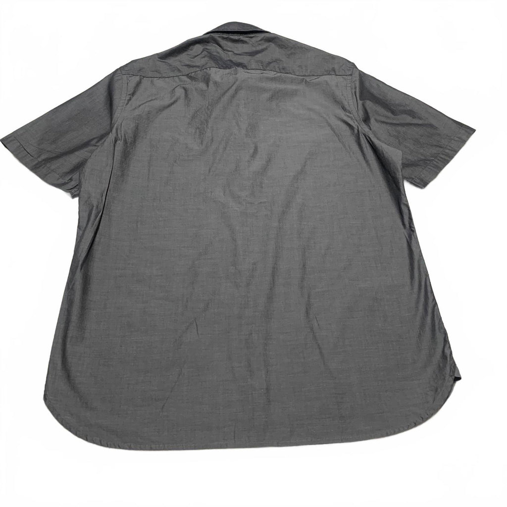 Camisa Alfani de manga corta, ajustada y gris grande para hombre