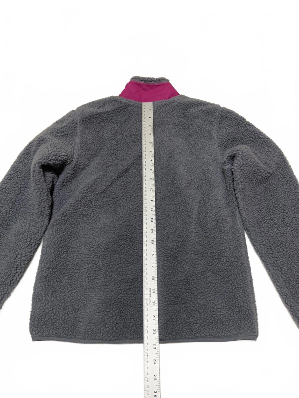 Chaqueta polar gris Old Navy para niña, talla XL TG 14R, con detalles en rosa