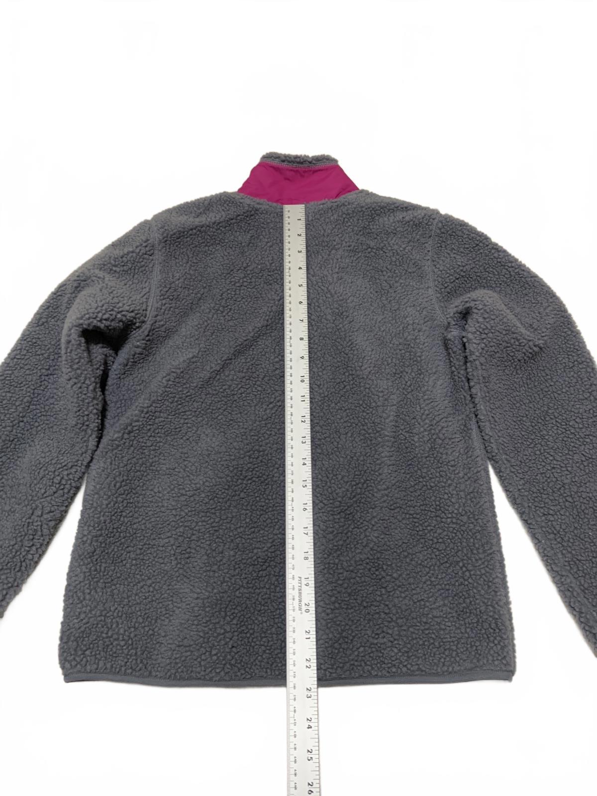 Chaqueta polar gris Old Navy para niña, talla XL TG 14R, con detalles en rosa