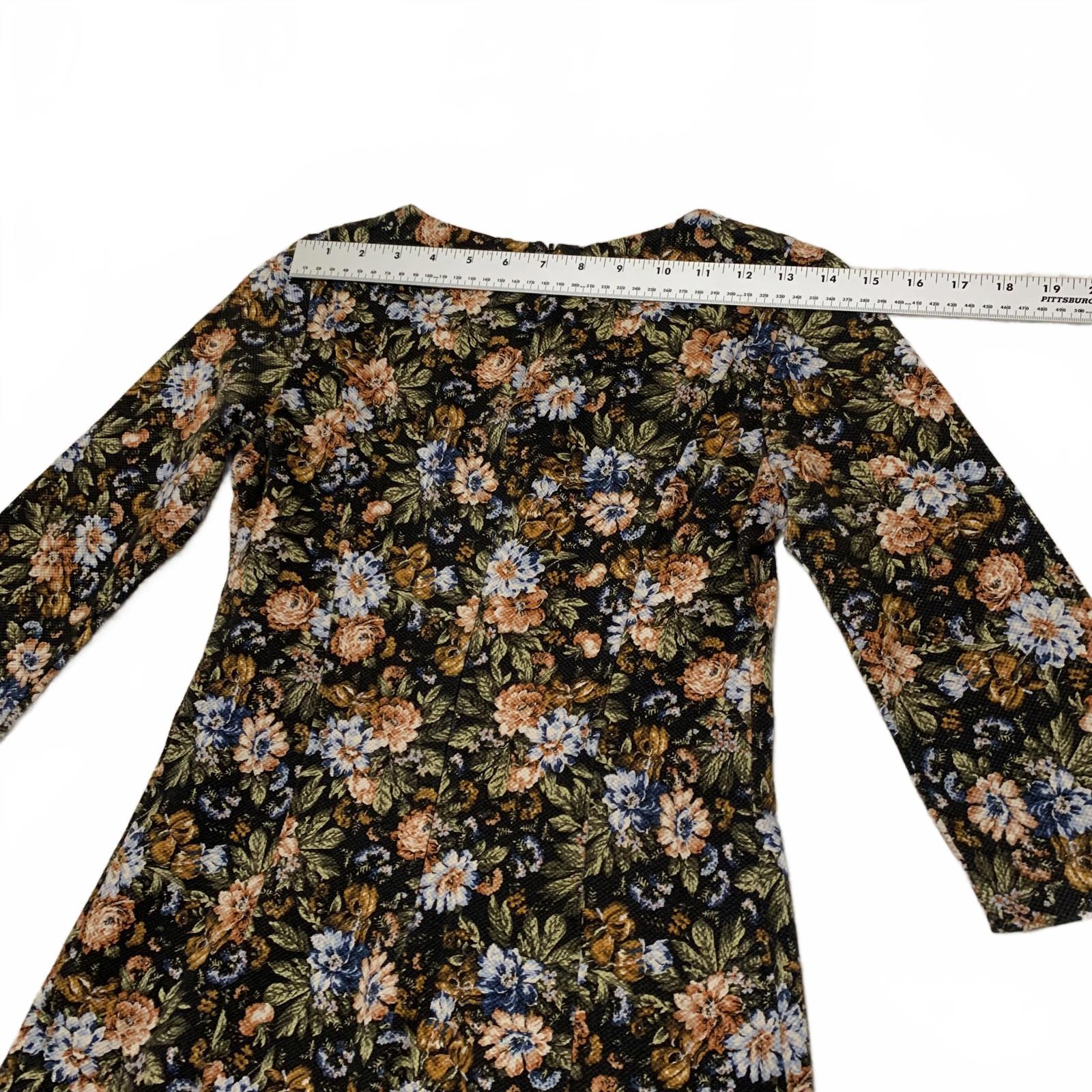 Vestido floral Zara Trafaluc para mujer, talla S, manga larga, estilo retro Y2K