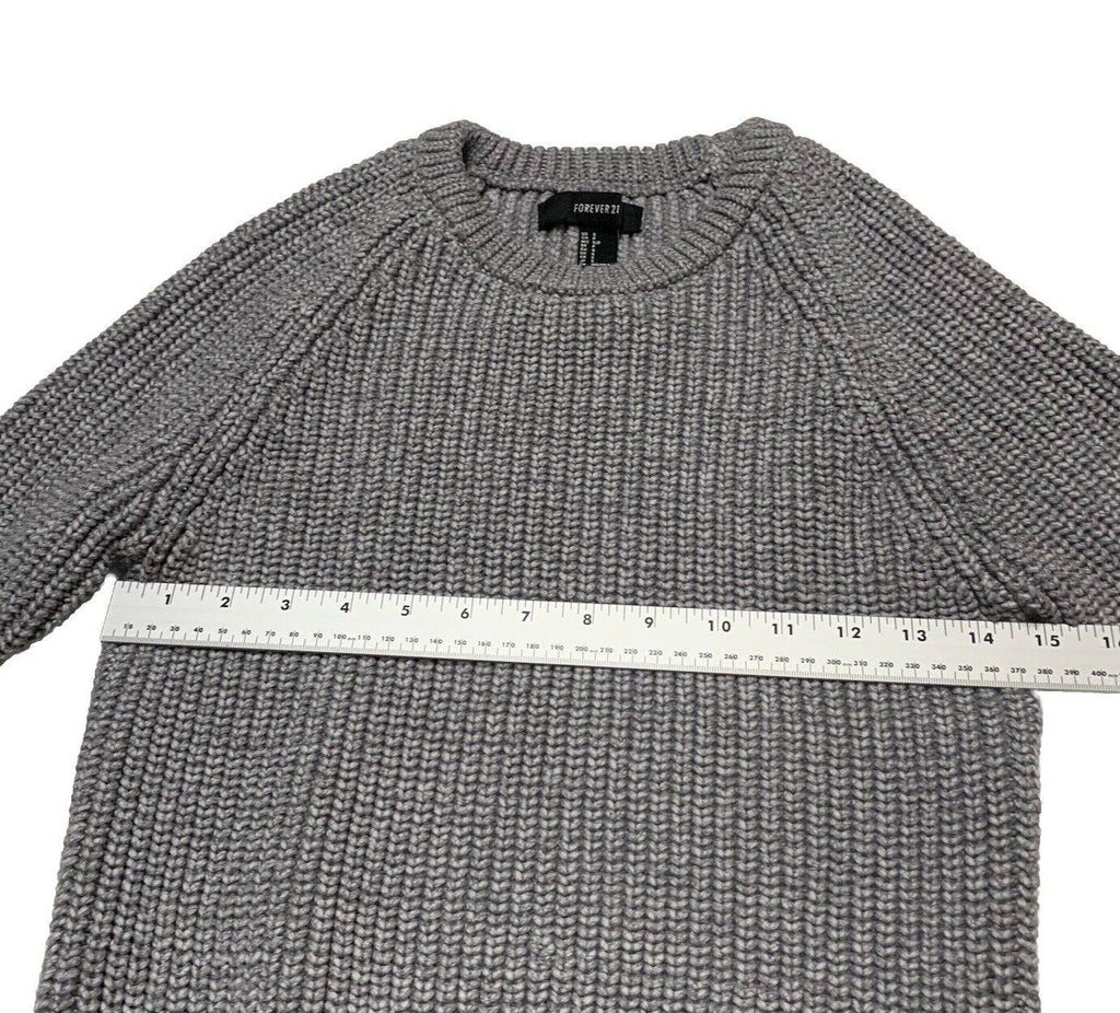 Suéter de punto ajustado Forever 21 para mujer, talla pequeña, gris