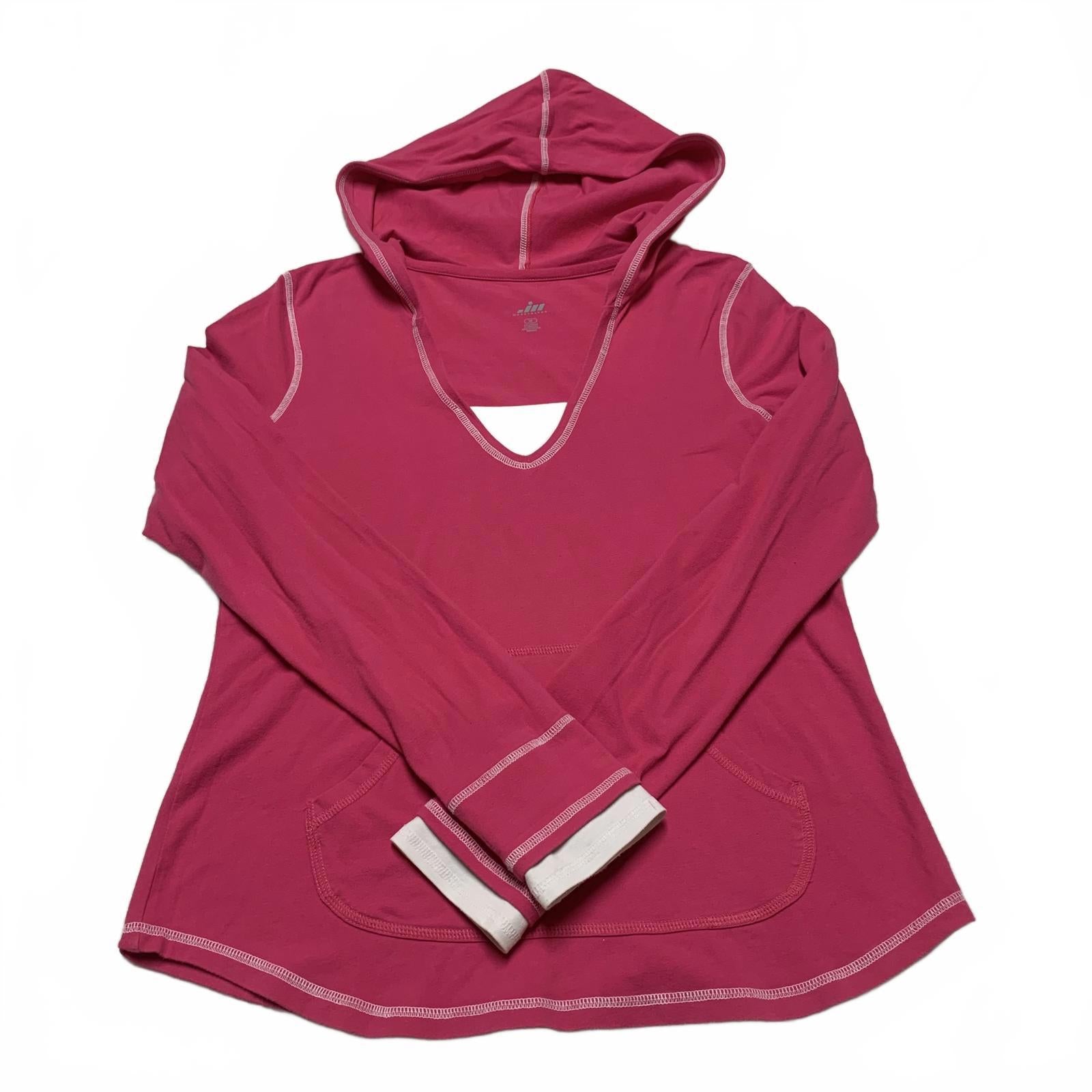 JU MORETULTRA Top de manga larga con capucha rosa talla mediana para mujer