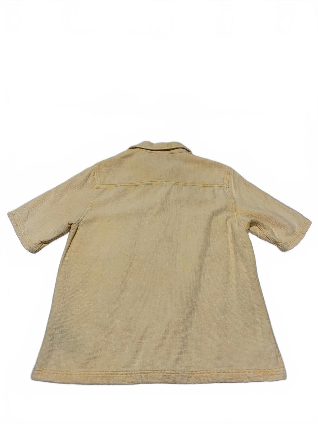 Camisa de manga corta abotonada amarilla de Zara para hombre, talla mediana