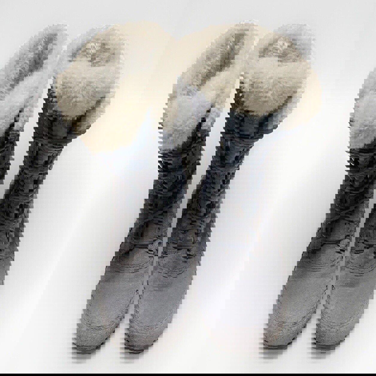 Botas de invierno Prima Loft de piel sintética gris de ante para mujer, talla 10, de The North Face