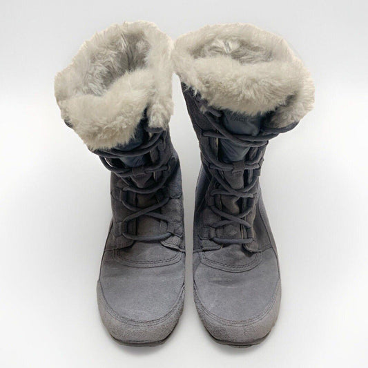 The North Face Women’s Sz 10 Gray Suede Faux Fur Prima Loft Winter Boots