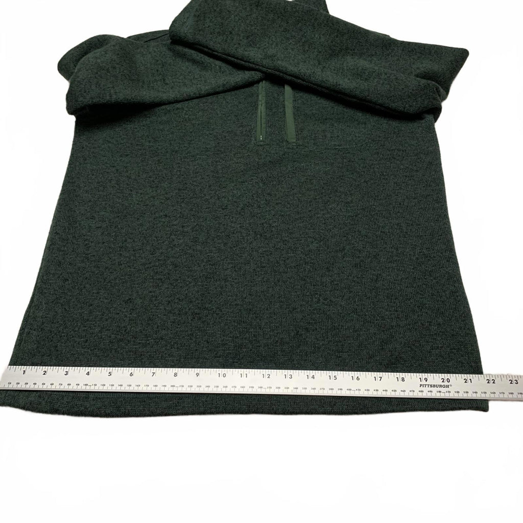 Suéter polar con cremallera de un cuarto verde oscuro mediano de Eddie Bauer para hombre