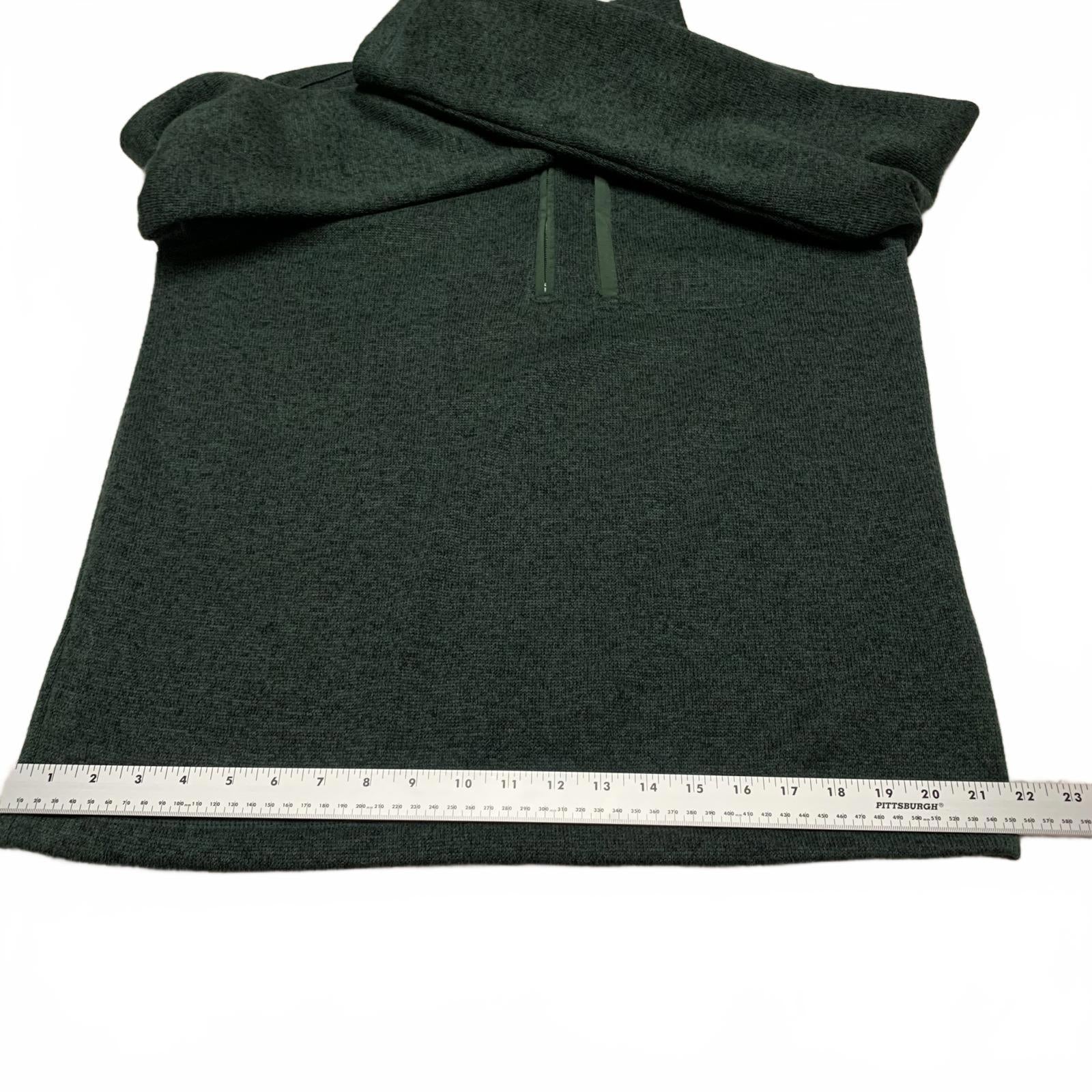 Suéter polar con cremallera de un cuarto verde oscuro mediano de Eddie Bauer para hombre