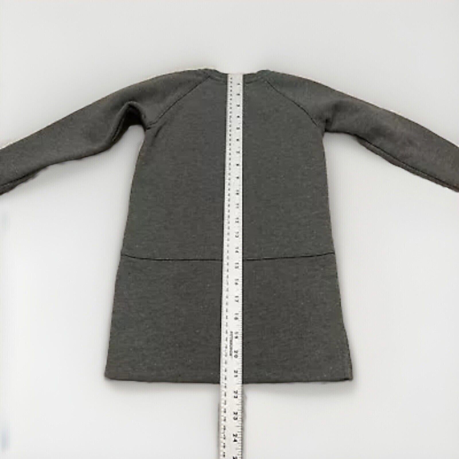 Vestido sudadera de forro polar gris jaspeado Chipie para niñas, talla 6, con purpurina de perro escocés