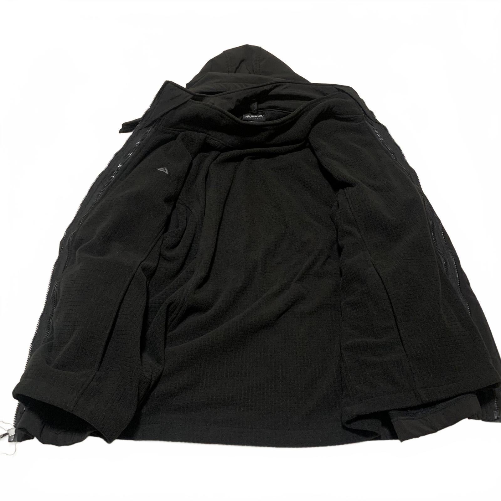 Chaqueta utilitaria negra Snozu Performance para hombre, talla M, con capucha y cremallera, 4 bolsillos