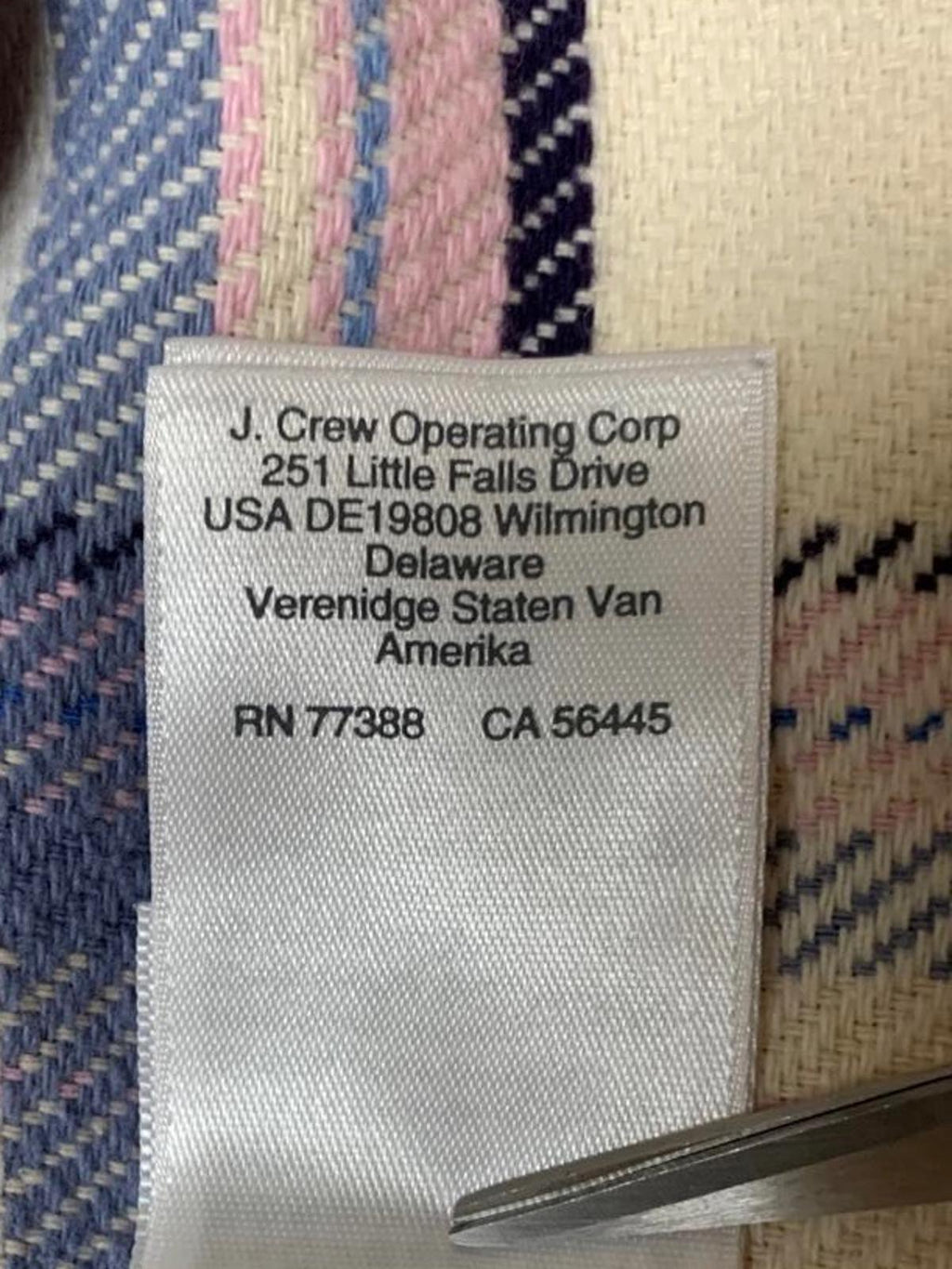 Camisa de franela para mujer J. Crew, talla 4, color lavanda, cuadros pastel, algodón con broches de perlas