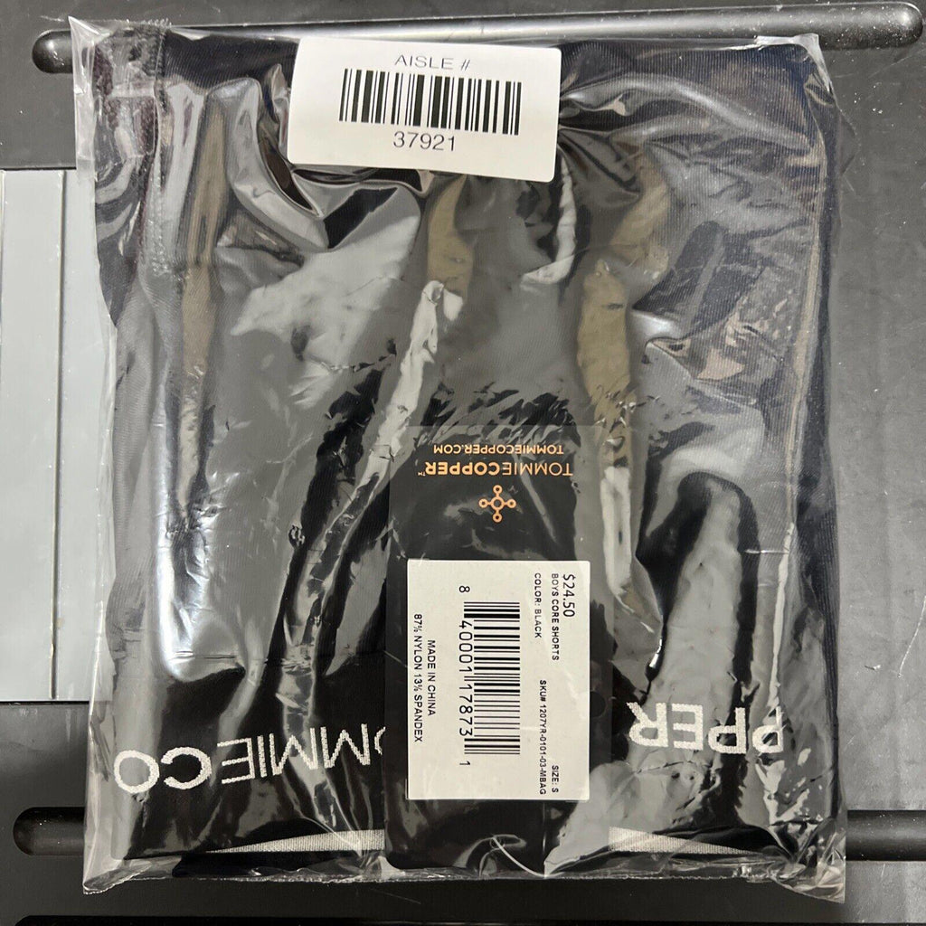 Pantalones cortos de ciclista de compresión Tommie Copper Core Youth Boys, talla pequeña, color negro