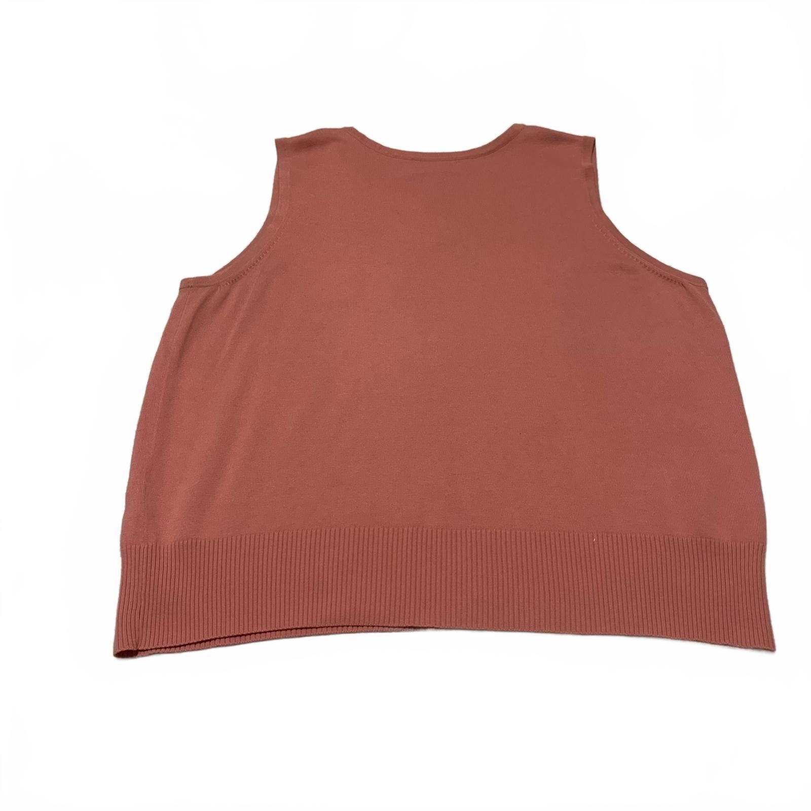 Chaleco tipo suéter sin mangas coral Vintage Annex Casual Corner para mujer, talla 2XL, talla 2X