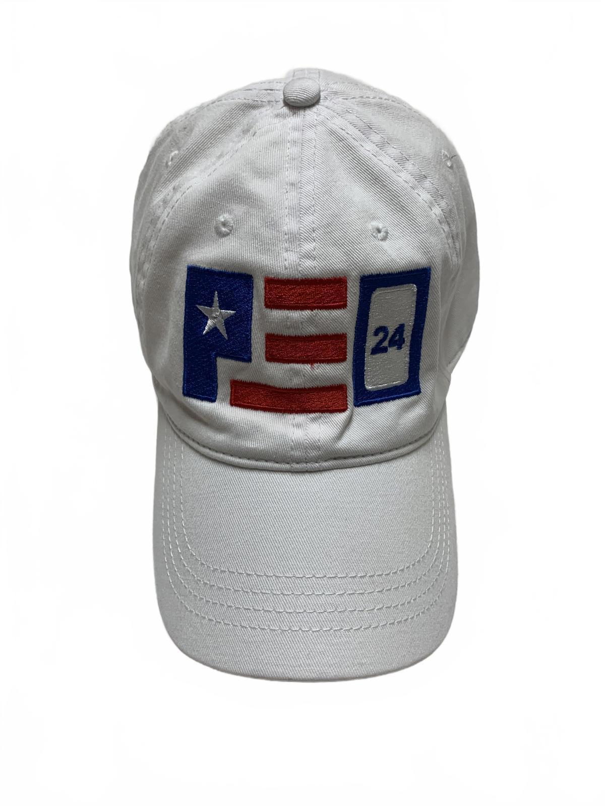 Gorra de béisbol unisex con bandera de Puerto Rico, color blanco, PEO 24