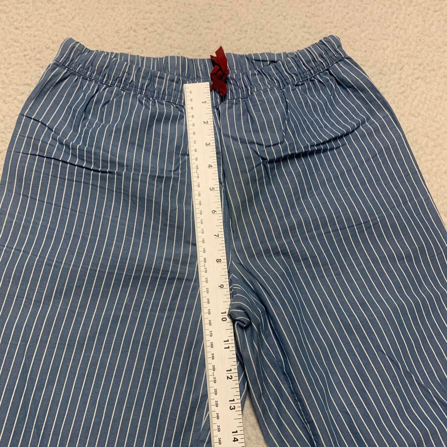 Cyrillus Paris Boys Sz 14A Blue Striped Lounge Pants Pajamas Cotton W25.5x29L