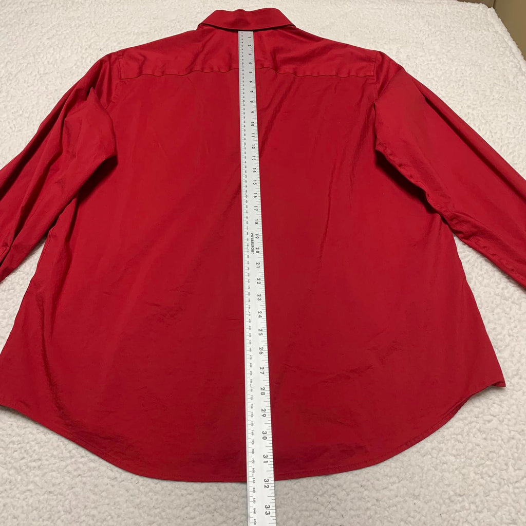 Camisa de vestir Alfani para hombre, talla XL, roja, ajustada, con botones