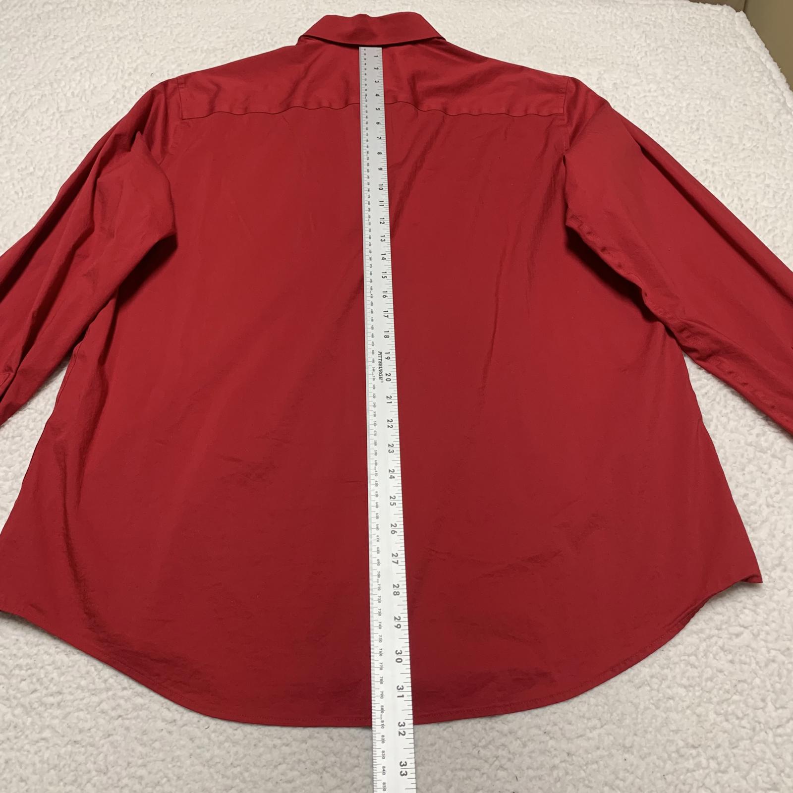 Camisa de vestir Alfani para hombre, talla XL, roja, ajustada, con botones