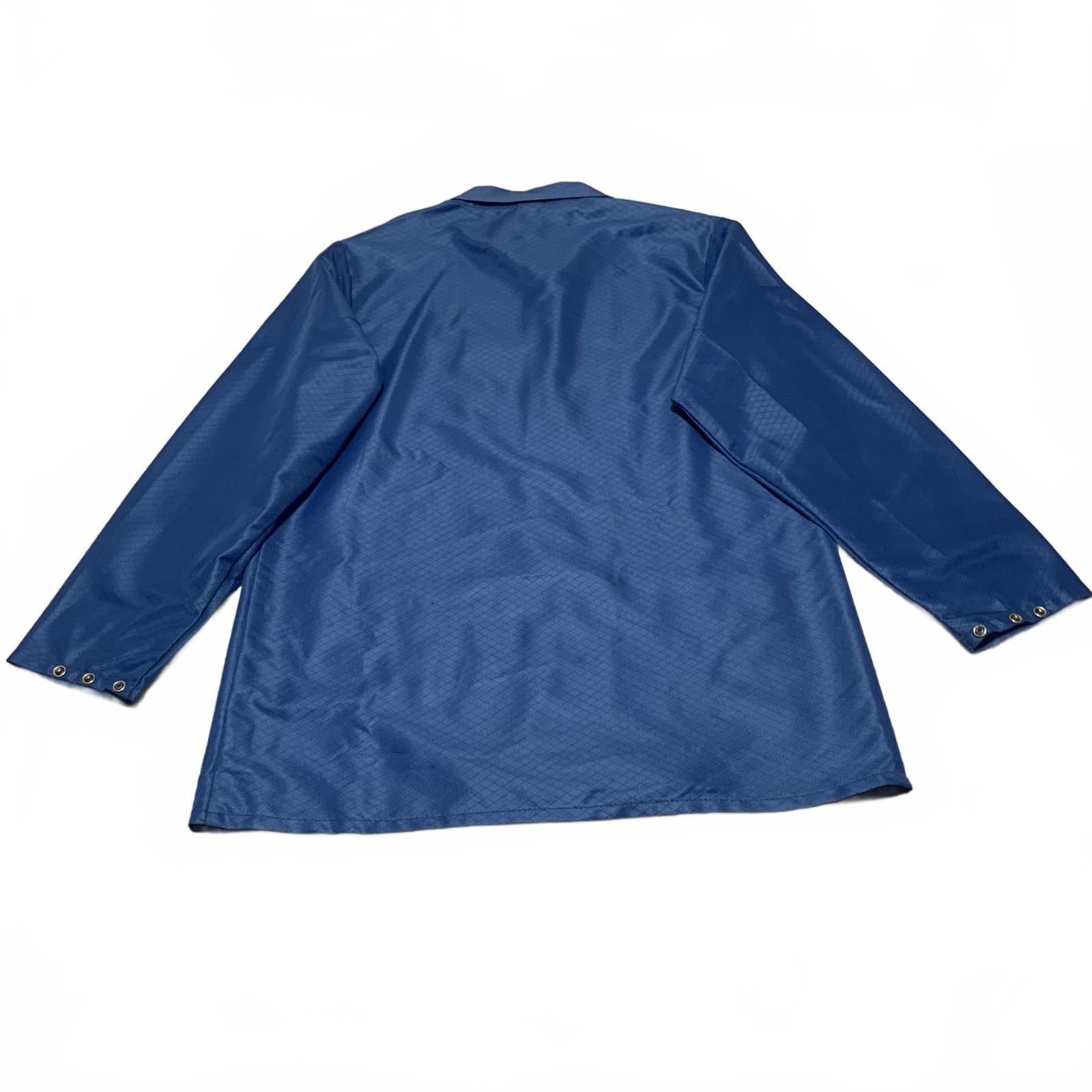 Chaqueta de trabajo ligera azul Vintage Tech Wear para hombre, talla pequeña