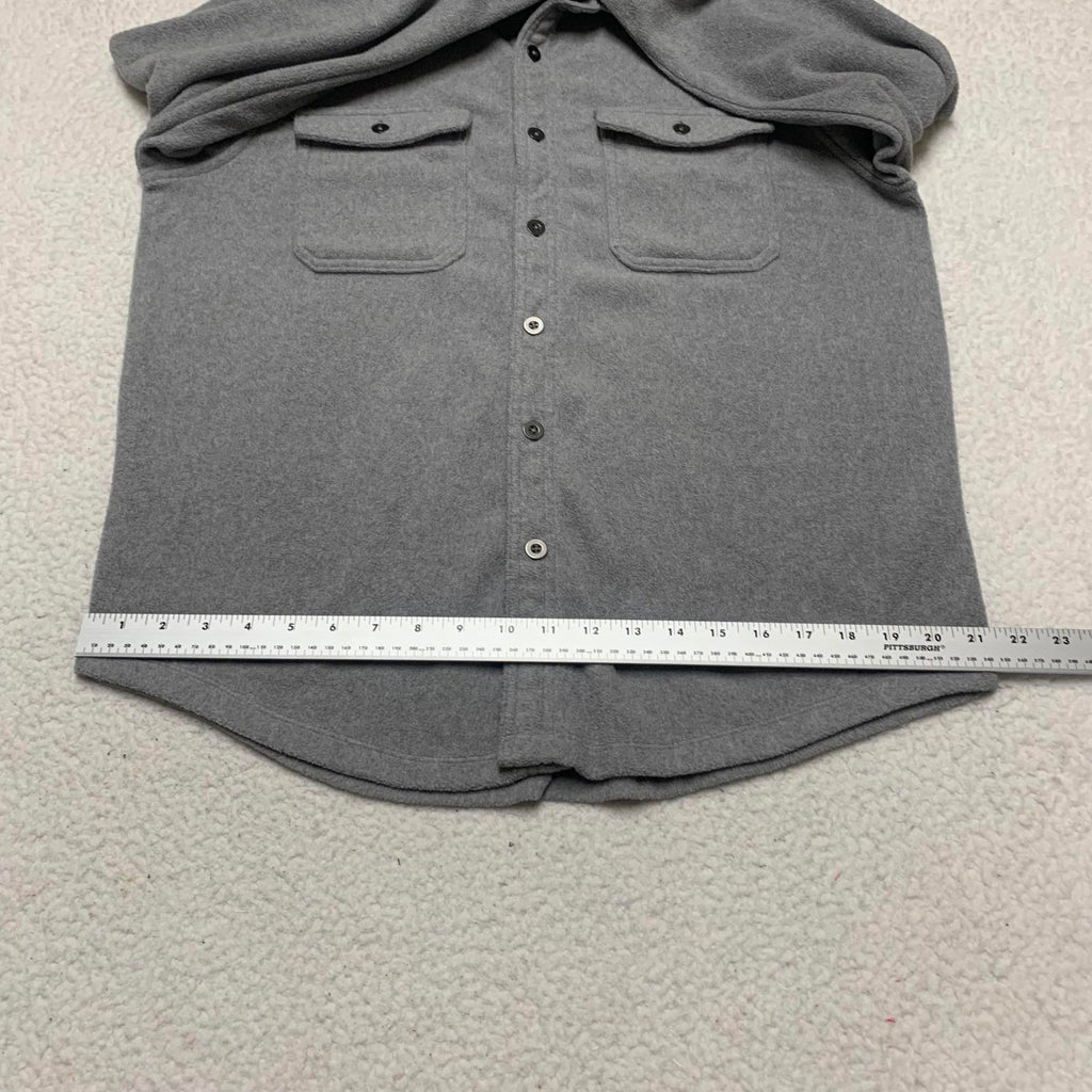 Camisa de franela abotonada gris George para hombre, talla mediana (38-40)