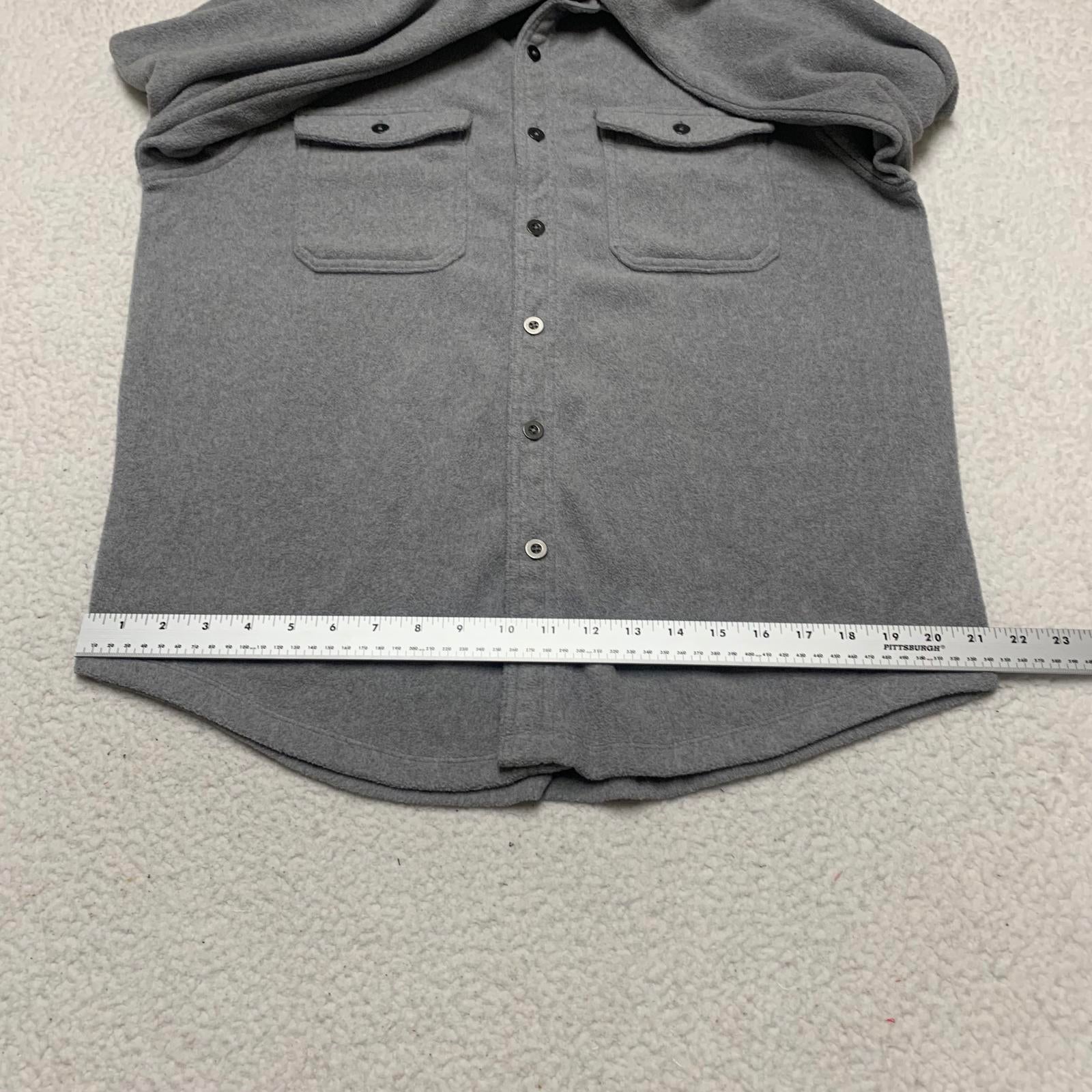 Camisa de franela abotonada gris George para hombre, talla mediana (38-40)