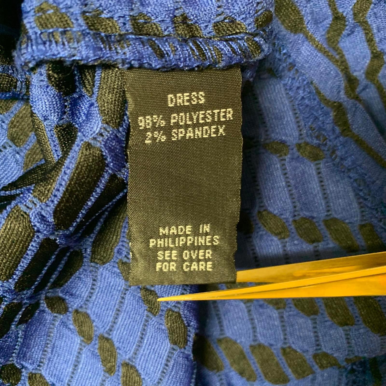 Vestido IZ Byer de corte A texturizado azul y negro talla XS para mujer