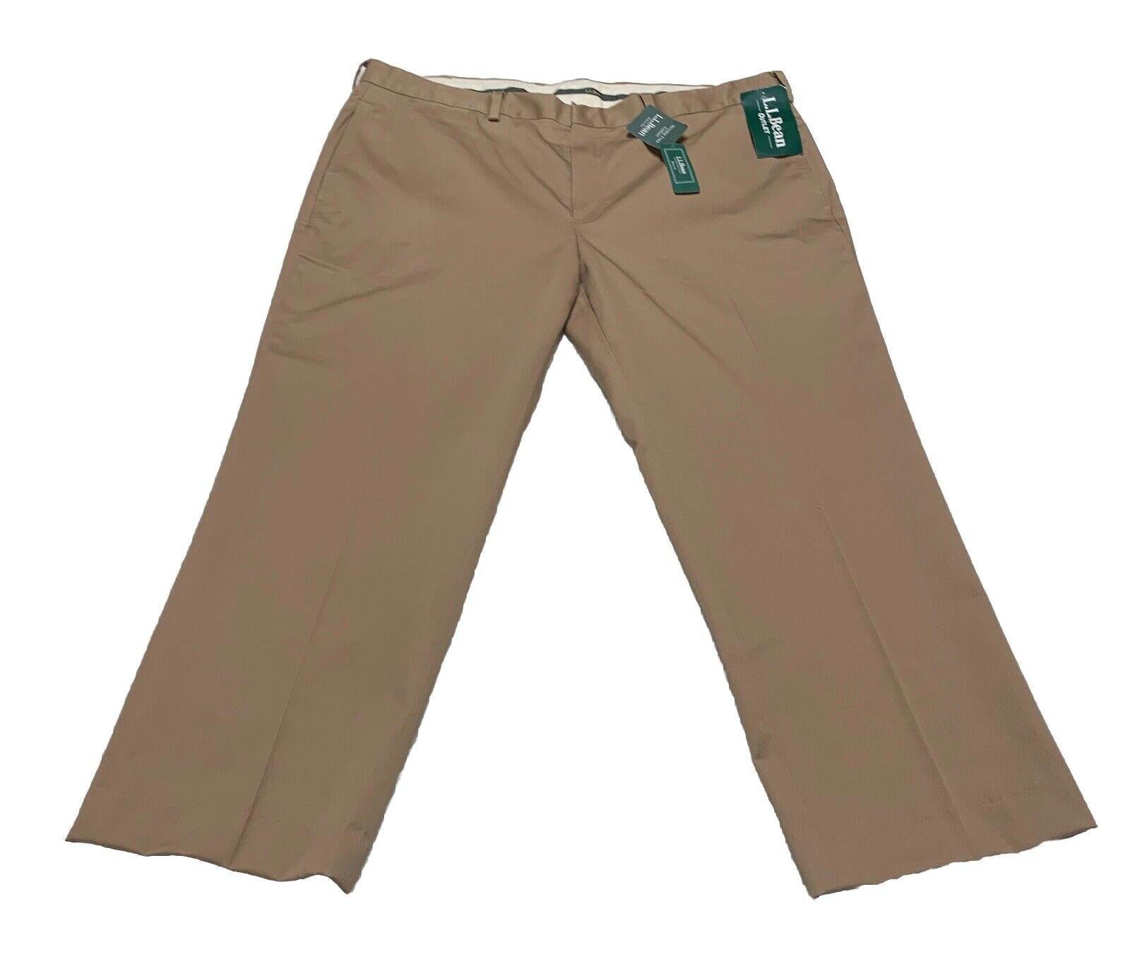 Pantalones de vestir LL Bean Chinos para hombre talla 42 ancho color caqui oscuro