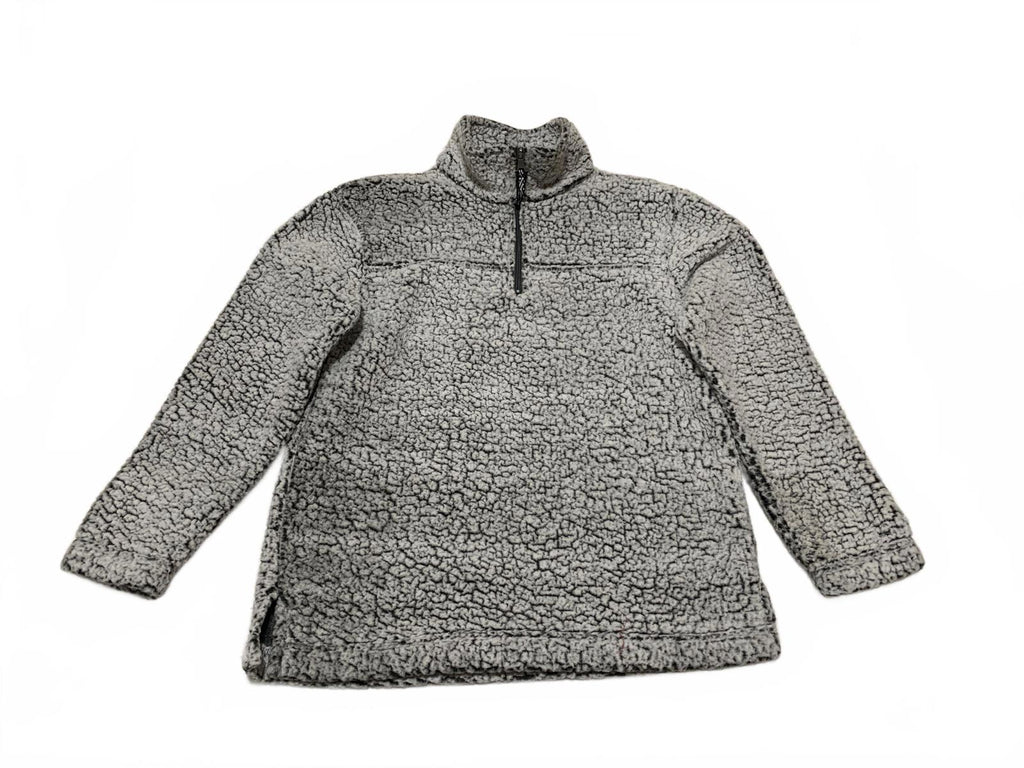 Chaqueta tipo jersey de forro polar sherpa gris con cremallera de un cuarto para hombre, talla M, de Boxercraft
