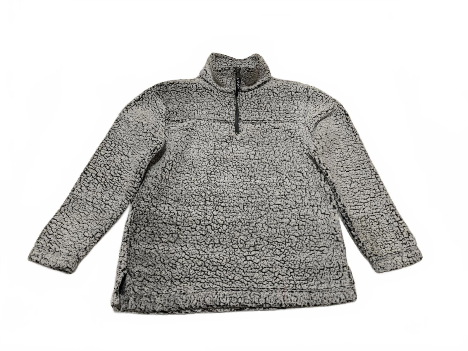 Chaqueta tipo jersey de forro polar sherpa gris con cremallera de un cuarto para hombre, talla M, de Boxercraft