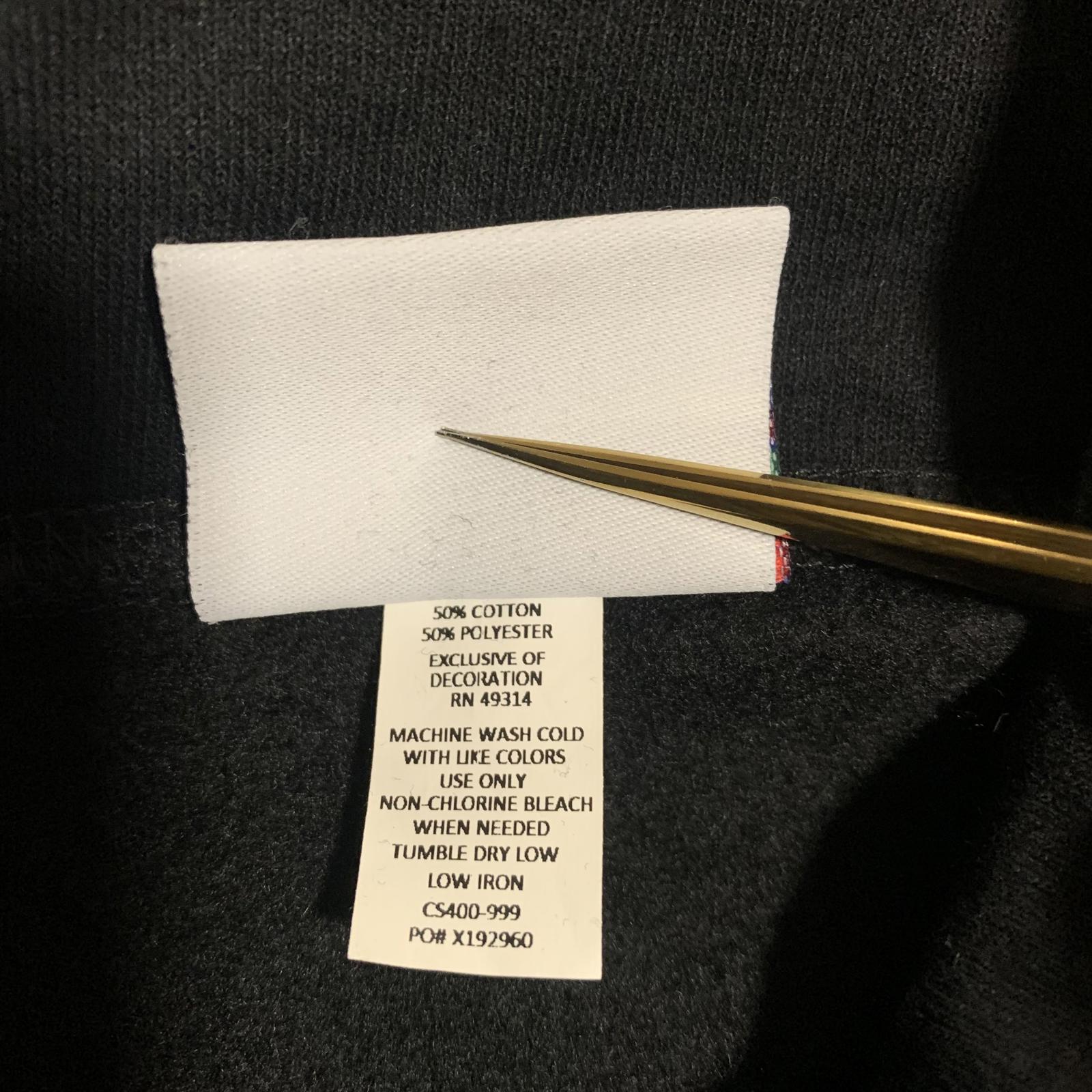 Sudadera Champion Eco Authentic Team Pyramid para hombre, color negro, con cremallera de un cuarto, talla L