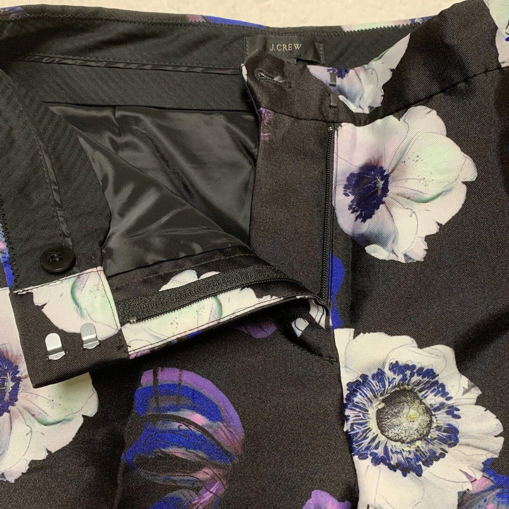 Pantalones de mujer J. Crew, talla 00, estampado floral de amapolas, corte cropped