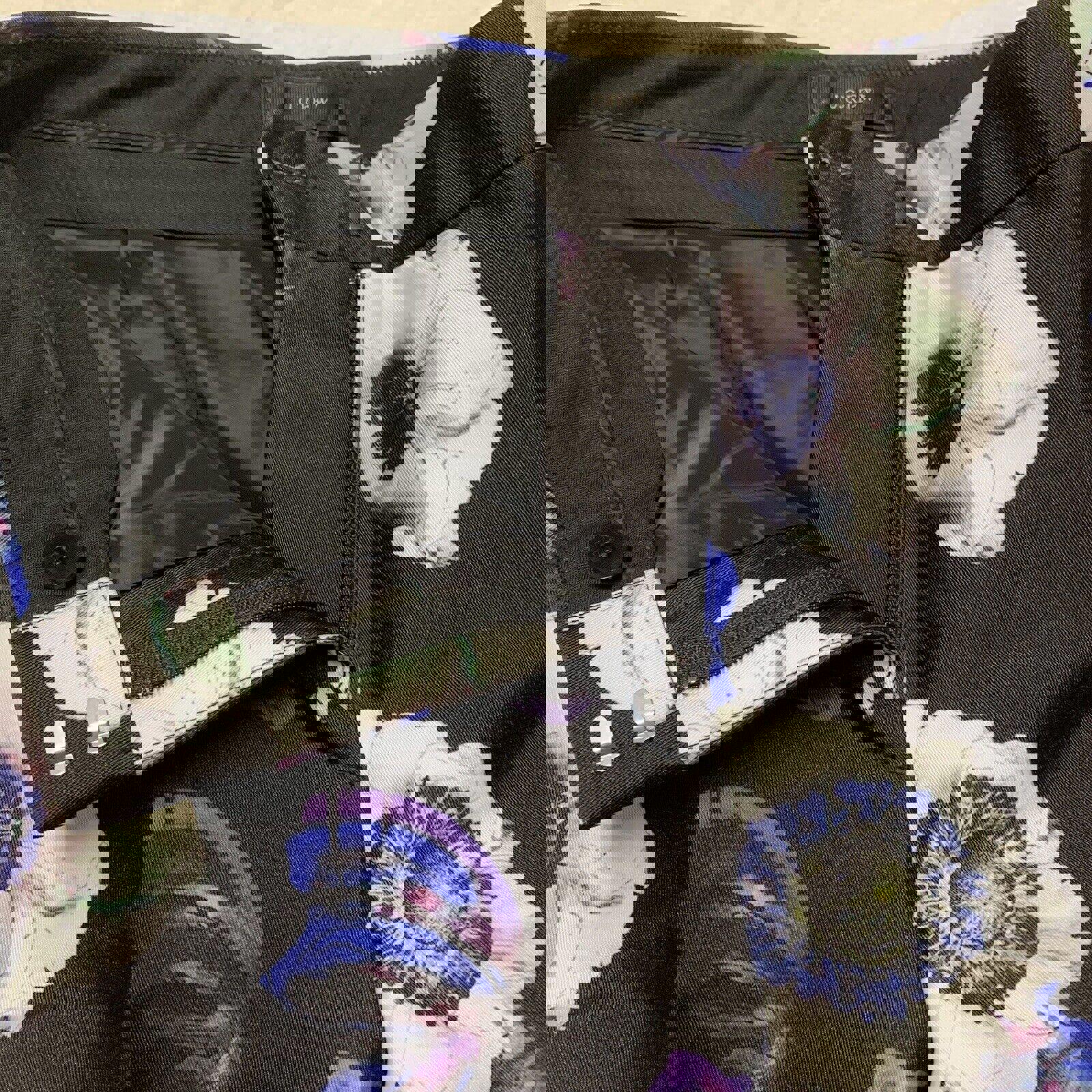 Pantalones de mujer J. Crew, talla 00, estampado floral de amapolas, corte cropped